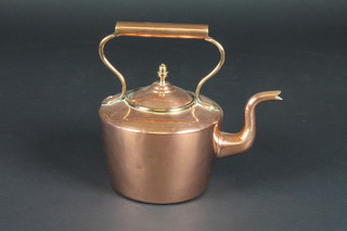 A Victorian circular copper kettle the base marked L & WB 6"