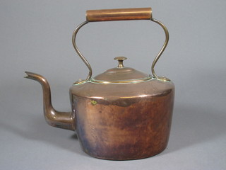 A Victorian oval copper kettle 7"