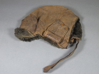A leather flying helmet