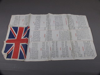 A WWII British Military Issue silk encounter statement in  French, Japanese, Malayan, Thai and numerous other languages