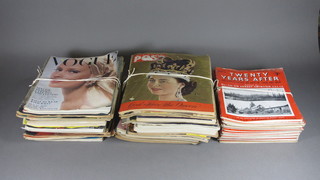 A collection of old magazines including Vogue, Daily Mail, Picture Post and 30 Years After