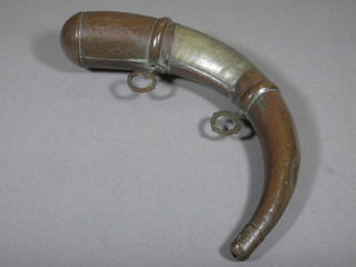 A copper mounted powder horn 14"