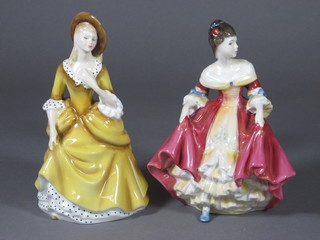 2 Royal Doulton figures - Southern Belle HN2229 and Sandra  HN2275