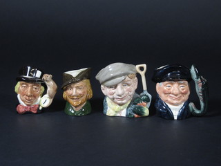 4 Royal Doulton character jugs - The Mad Hatter, Robin Hood,  The Lobster Man D6652 and The Gardener D6638 3"