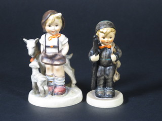 2 Hummel figures - The Chimney Sweep 4" and boy with goats 4  1/2"