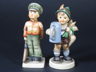 2 Hummel figures - standing boy with beerstein and parsnips 5"  and Guardsman