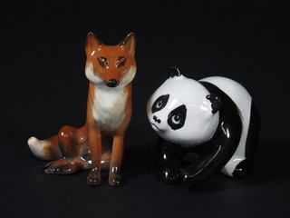 A Beswick figure of a panda 2" and do. fox