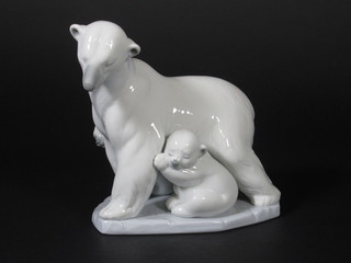 A Lladro figure group of a polar bear and cub, the base marked  6745 D 6 May, 6"
