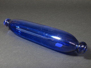 A Bristol blue glass rolling pin 13"