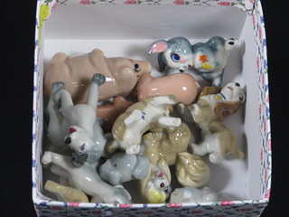 7 Wade Lady and The Tramp figures together with 3 pigs, an elephant and a rabbit