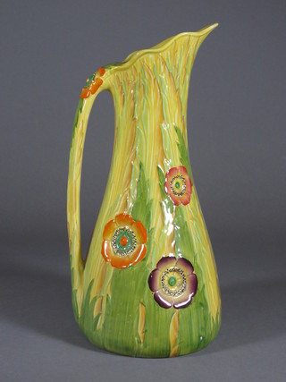 A Carltonware Australian design jug with floral decoration 12"