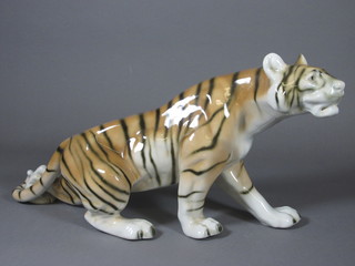 A Royal Dux figure of a walking tiger 18"