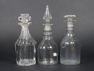 2 club shaped panel cut decanters and 2 others