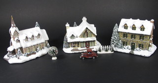 6 Thomas Kinkade Christmas figures of houses - Holiday Bed & Breakfast, Santa's Workshop Toys, From the Heart, Gifts,  Nicholas's Christmas Shop, Stonehearth Restaurant and Light of  Hope Church
