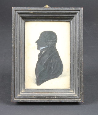 A silhouette portrait of a gentleman 4" x 3"