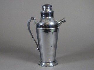 An Art Deco silver plated cocktail shaker 13"