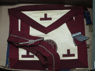 A quantity of Masonic regalia comprising Provincial Grand Steward's apron and collar - Sussex and a Provincial Grand  Officer's undress apron and collar - Deacon