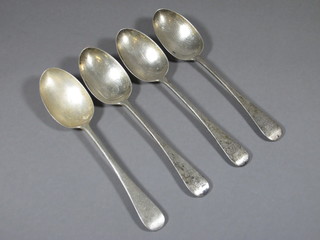 A set of 4 silver old English pattern table spoons, London 1925 8 ozs