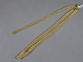 A 9ct gold flat link necklet and matching bracelet