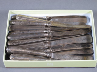 A quantity of various silver handled tea knives