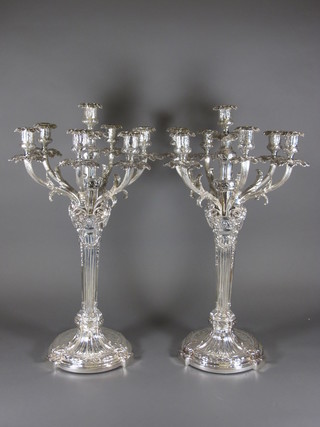 A large and impressive pair of Adam style 7 light candelabrum  24"