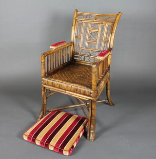 An Oriental bamboo armchair