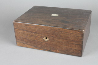 A Victorian rosewood trinket box with hinged lid 11"w x 4"h x  8"d