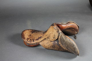 A leather hunting saddle