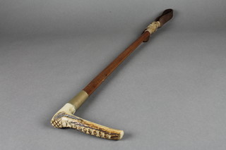 A stag horn riding crop
