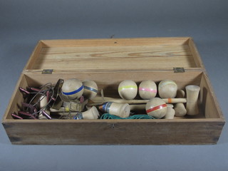 A table top croquet game