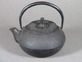 A Japanese circular iron teapot 5"