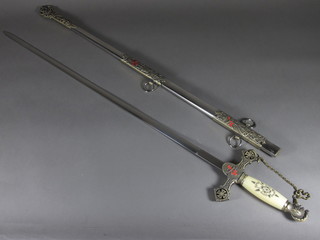 A reproduction American Knights Templar sword