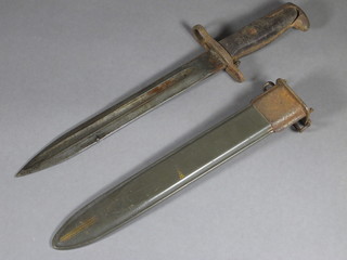 A WWII American M1 knife bayonet with 10" blade marked  AFH
