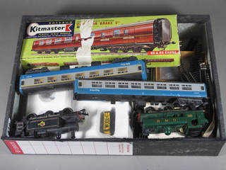 An OO gauge locomotive Oliver Cromwell, 2 do. tank engines, a  small collection of N gauge rails etc