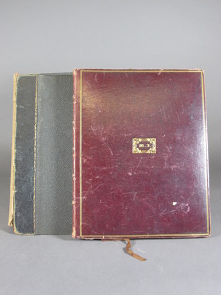 A Victorian scrap album together with a Victorian leather bound sketch book