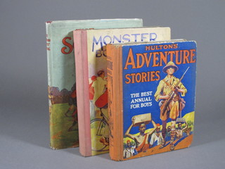 A Hulton's Adventure Story manual, a Dean Monster Book for  Boys and a School Boy's book