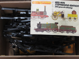 A large gauge model of a locomotive - The Rocket, together with  various track and a 1975 Hornby catalogue