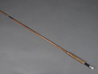 A 3 section split cane fly rod marked Plakona Regal Brande The  Lucas Delux Lucas Rod