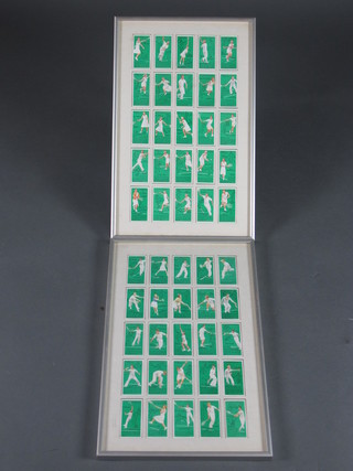 A set of 50 Players framed cigarette cards - Tennis, contained in  2 frames