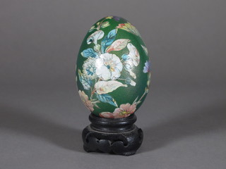 A floral painted egg 3"