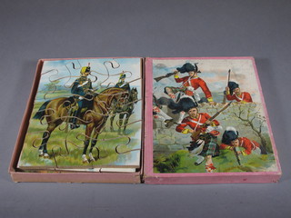 3 wooden double sided jigsaw puzzles - Soldiers