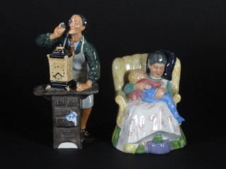 2 Royal Doulton figures - Sweet Dreams HN2280 and The Clock  Maker HN2279
