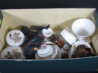 A collection of Wedgwood gold Tonquin pattern ware including  waisted vase, 3 jars etc