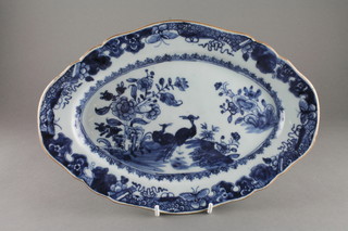 A Nankin oval blue and white dish 12"  ILLUSTRATED