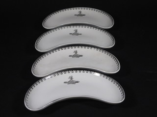 4 Tuscan china crescent shaped salad plates marked The Grand Central Hotel Belfast