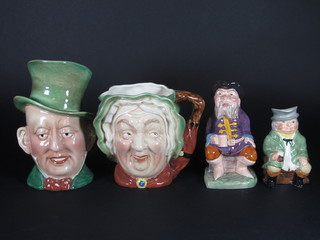 A Beswick Toby jug - Mr Micawber and 1 other Sarey Gamp  together with 2 Melba ware jugs