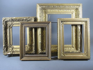 4 various gilt picture frames 15 1/2" x 20", 13" x 16 1/2", 10" x  17 1/2" and 13 1/2" x 15 1/2"