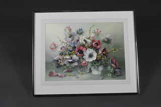 Jack Carter, watercolour drawing still life study "Anemones"  signed and dated 1981 12" x 17"  ILLUSTRATED