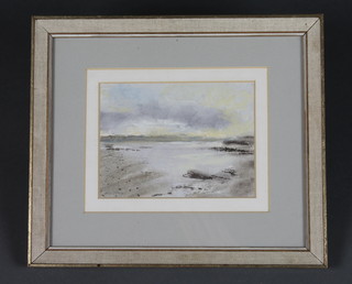 Peter Wardel, watercolour drawing "Seascape" monogrammed PW 4" x 5 1/2"