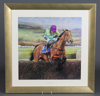 Max Brandrett, a limited edition coloured racing print  "Masterminded" 16" x 15 1/2"